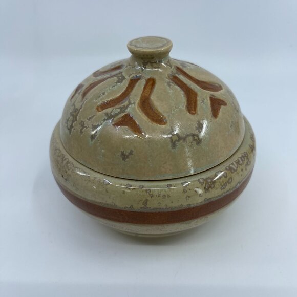 vintage arrigoni art studio pottery handcrafted ceramic trinket box - Picture 1 of 4